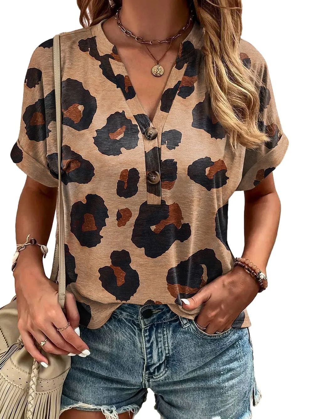 Animal Print Button-Down Shirt
