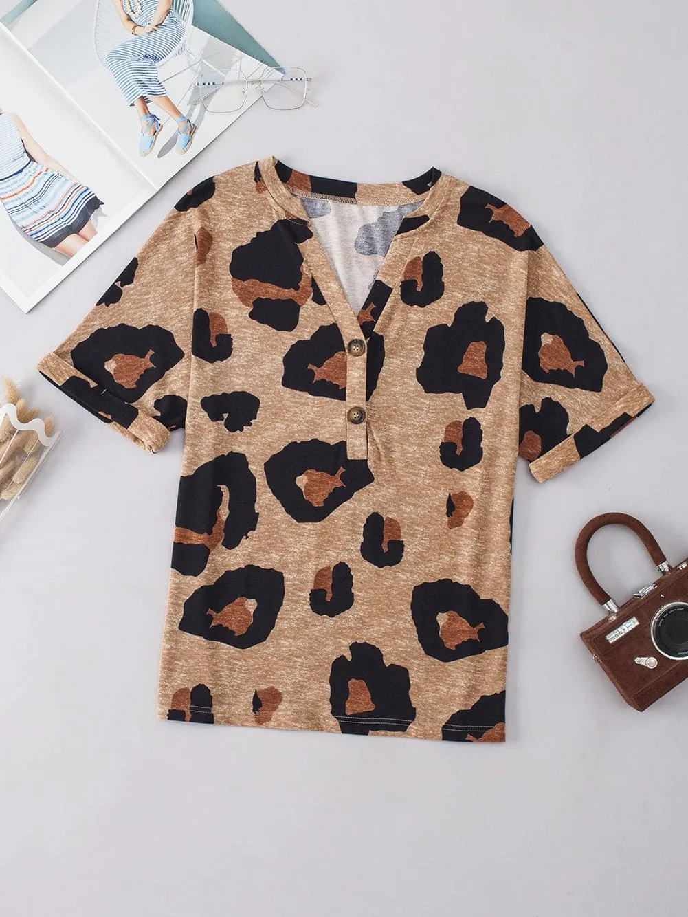 Animal Print Button-Down Shirt