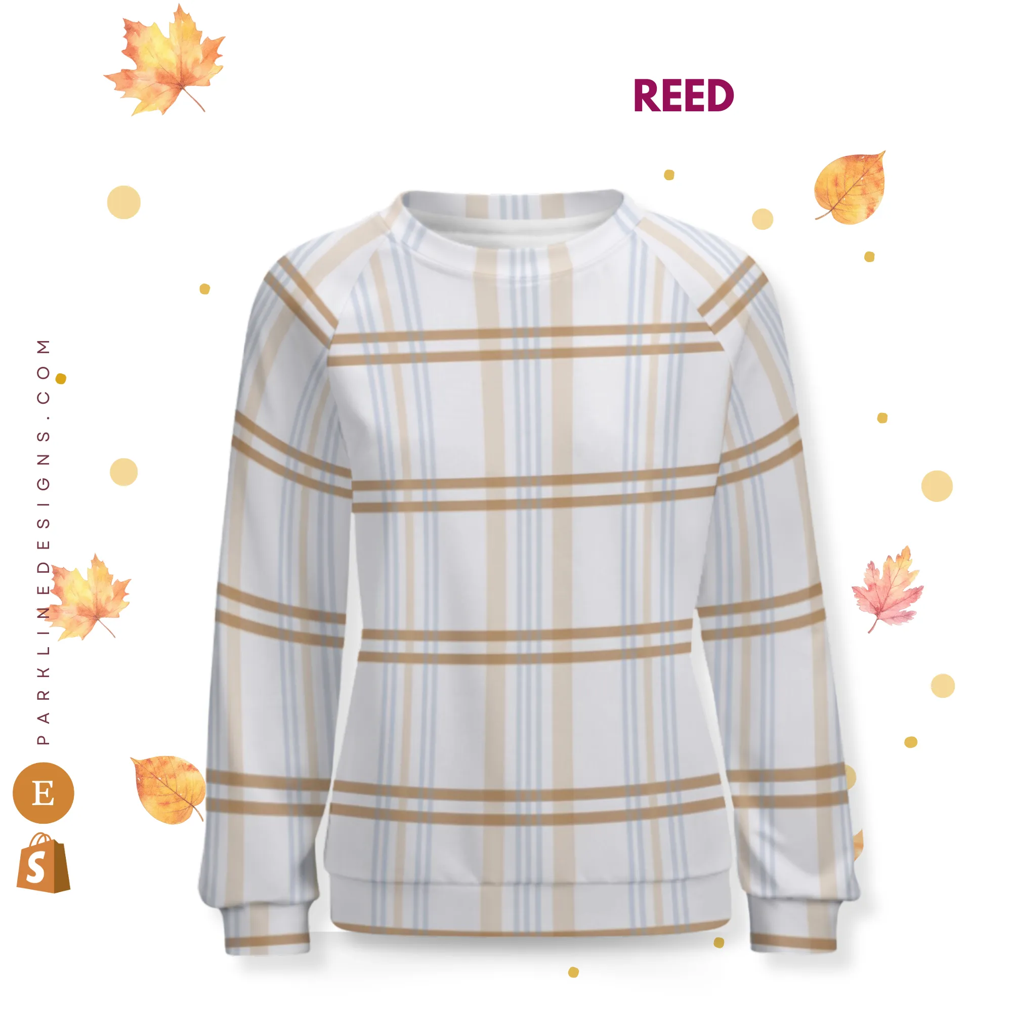 Autumn Floral | Women's Raglan Crewneck Sweatshirt | Cozy Autumn & Winter Crewneck