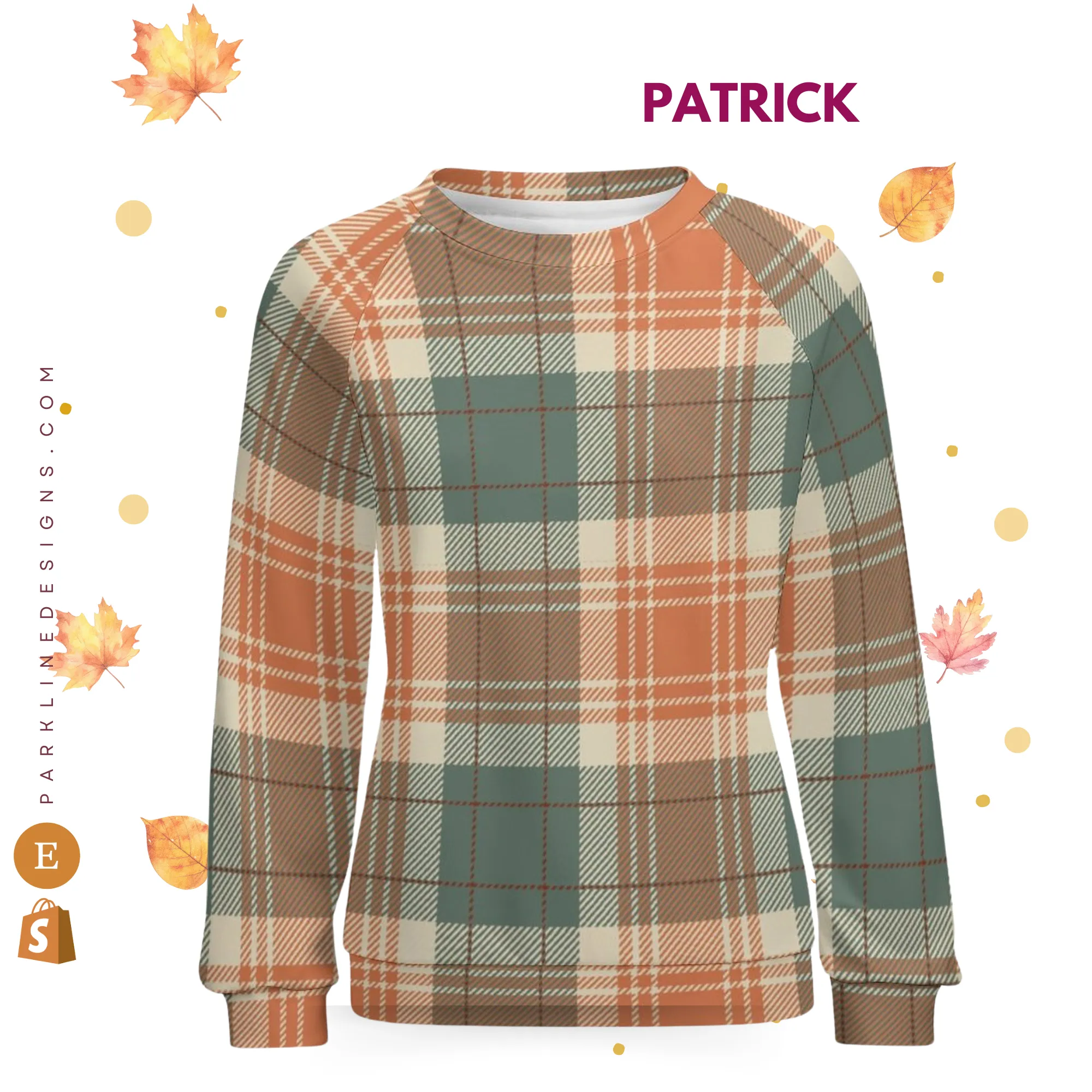 Autumn Floral | Women's Raglan Crewneck Sweatshirt | Cozy Autumn & Winter Crewneck