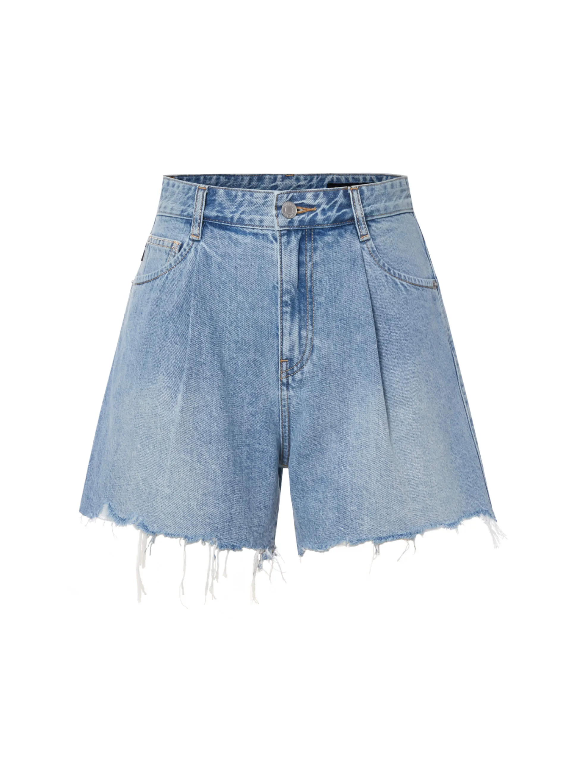 Cotton High Waist Denim Shorts