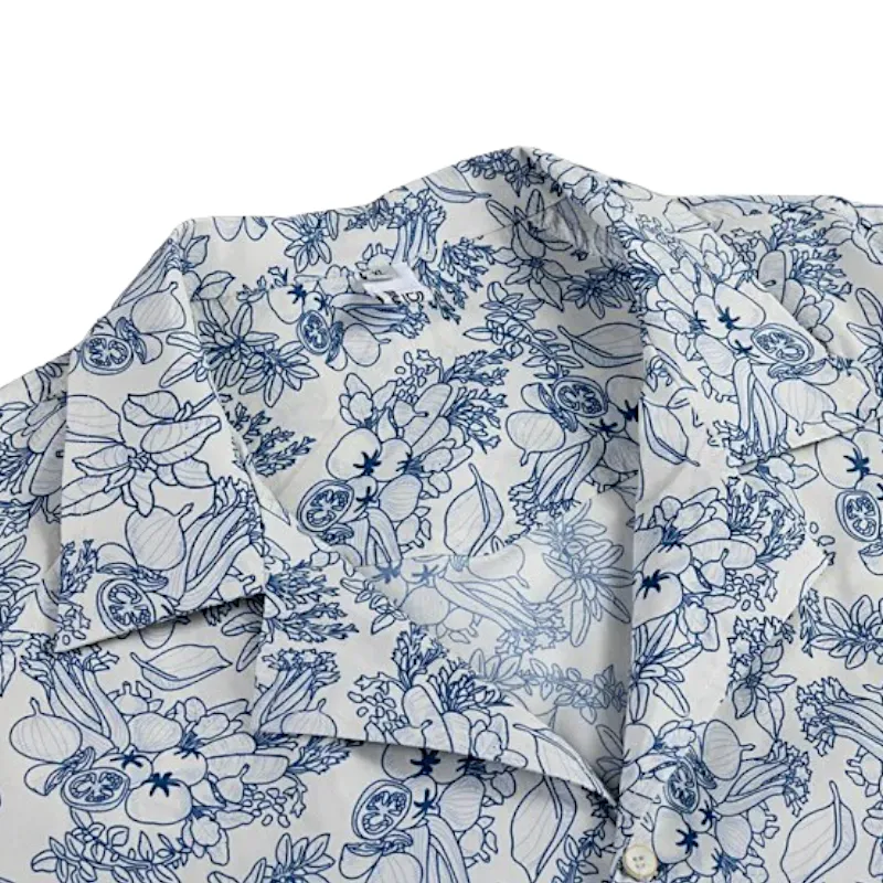 Extreme oversized printed camp shirt