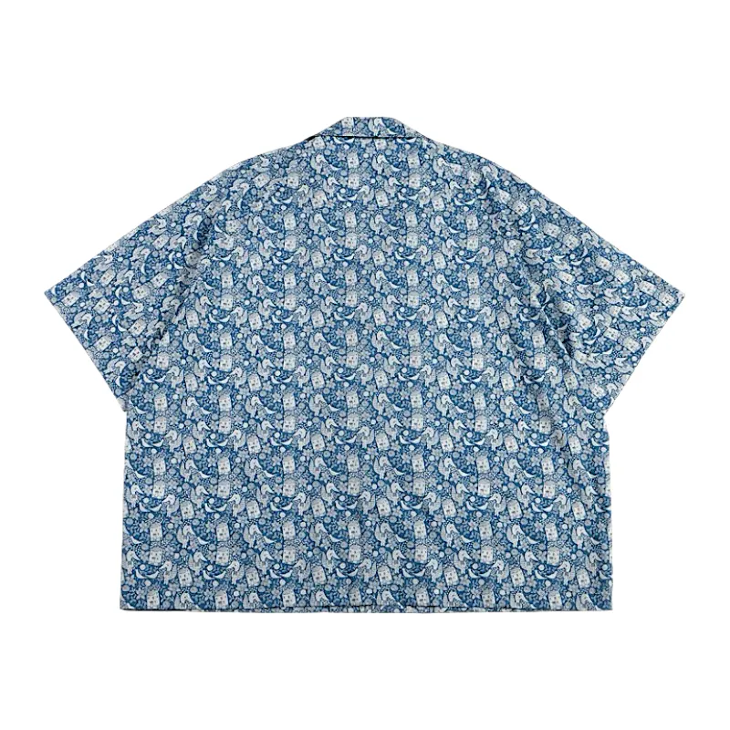 Extreme oversized printed camp shirt