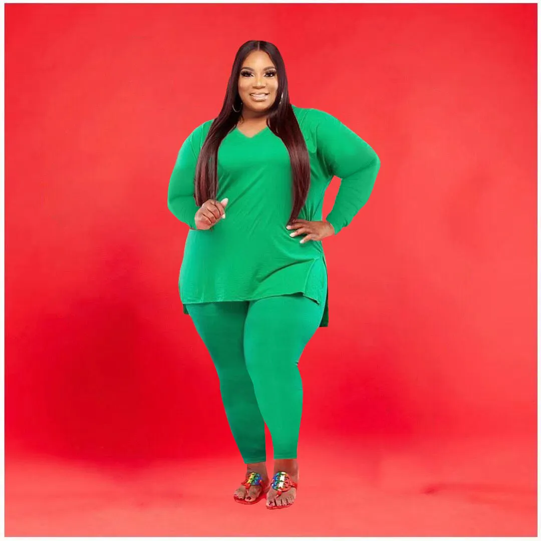 Fashion casual solid color two-piece suit（AY1276)