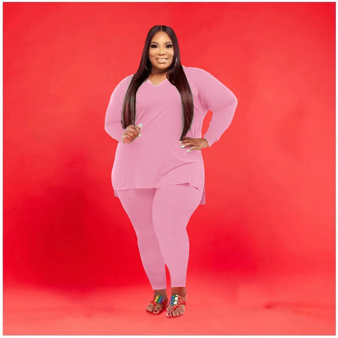 Fashion casual solid color two-piece suit（AY1276)