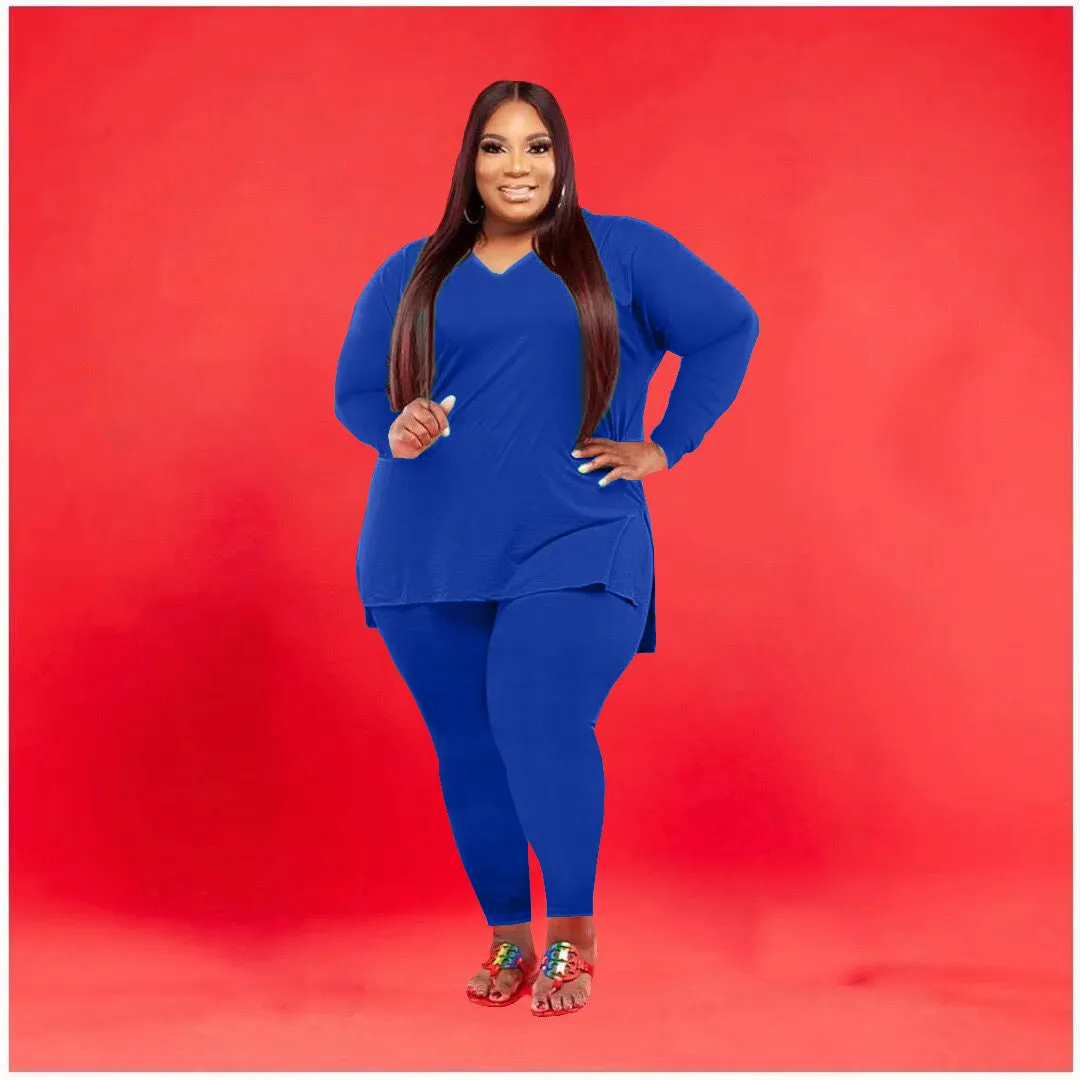 Fashion casual solid color two-piece suit（AY1276)
