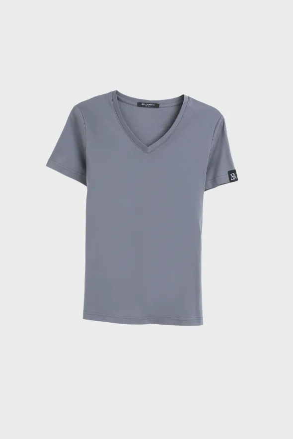 Grand V-Neck Cotton T-Shirt (160g)