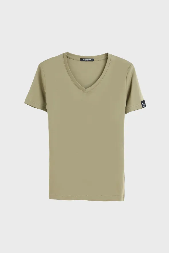 Grand V-Neck Cotton T-Shirt (160g)