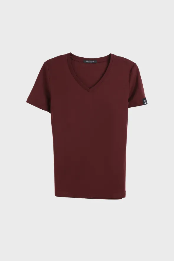 Grand V-Neck Cotton T-Shirt (160g)