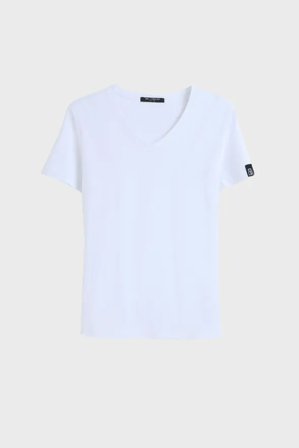 Grand V-Neck Cotton T-Shirt (160g)