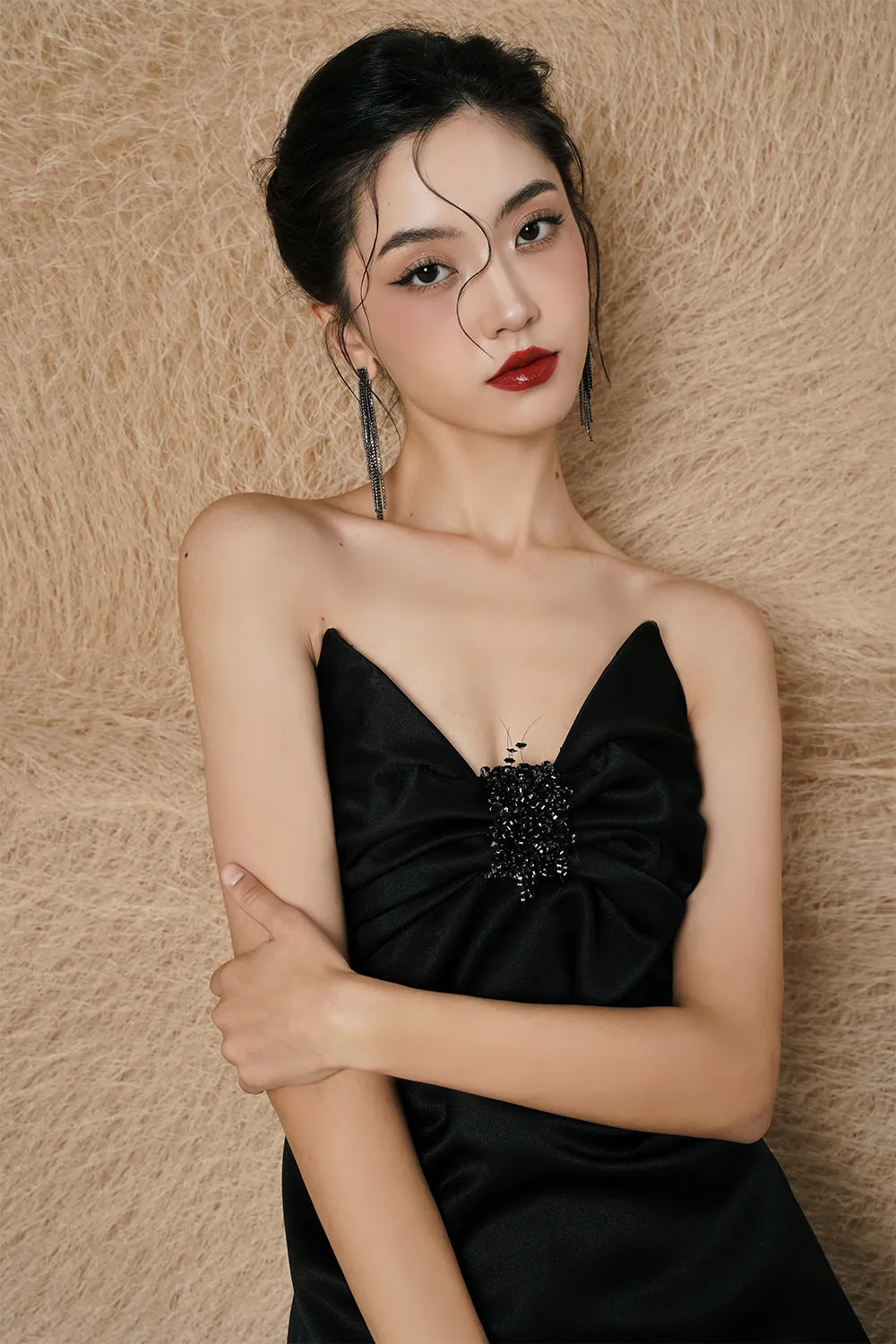 Gwen A-line Sweetheart Neck Taffeta Mini Dress