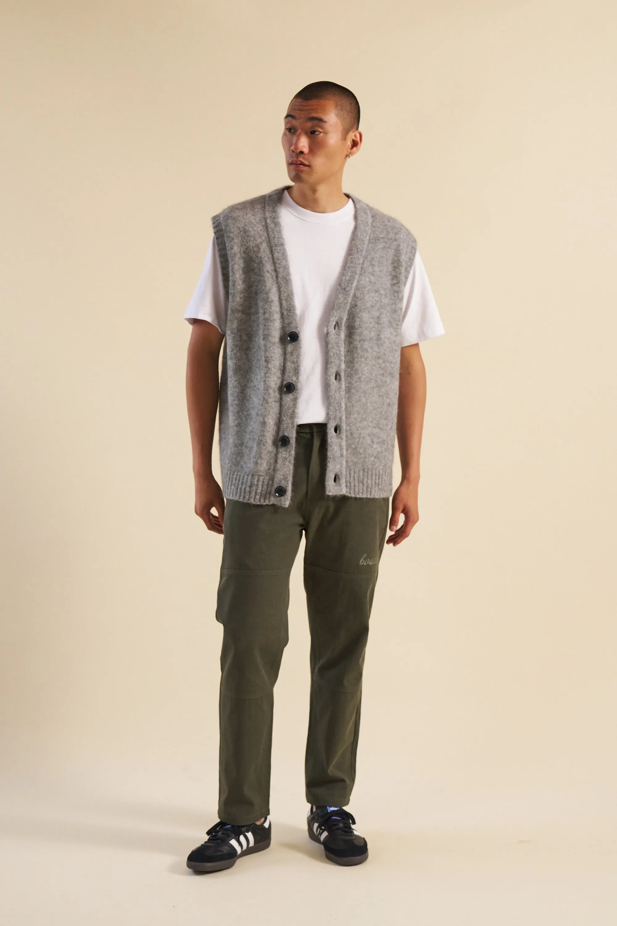 HUDSON MOHAIR CARDIGAN VEST - GREY