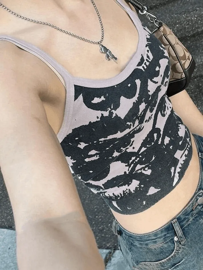 Joskaa Screen Eye Print Crop Cami Top