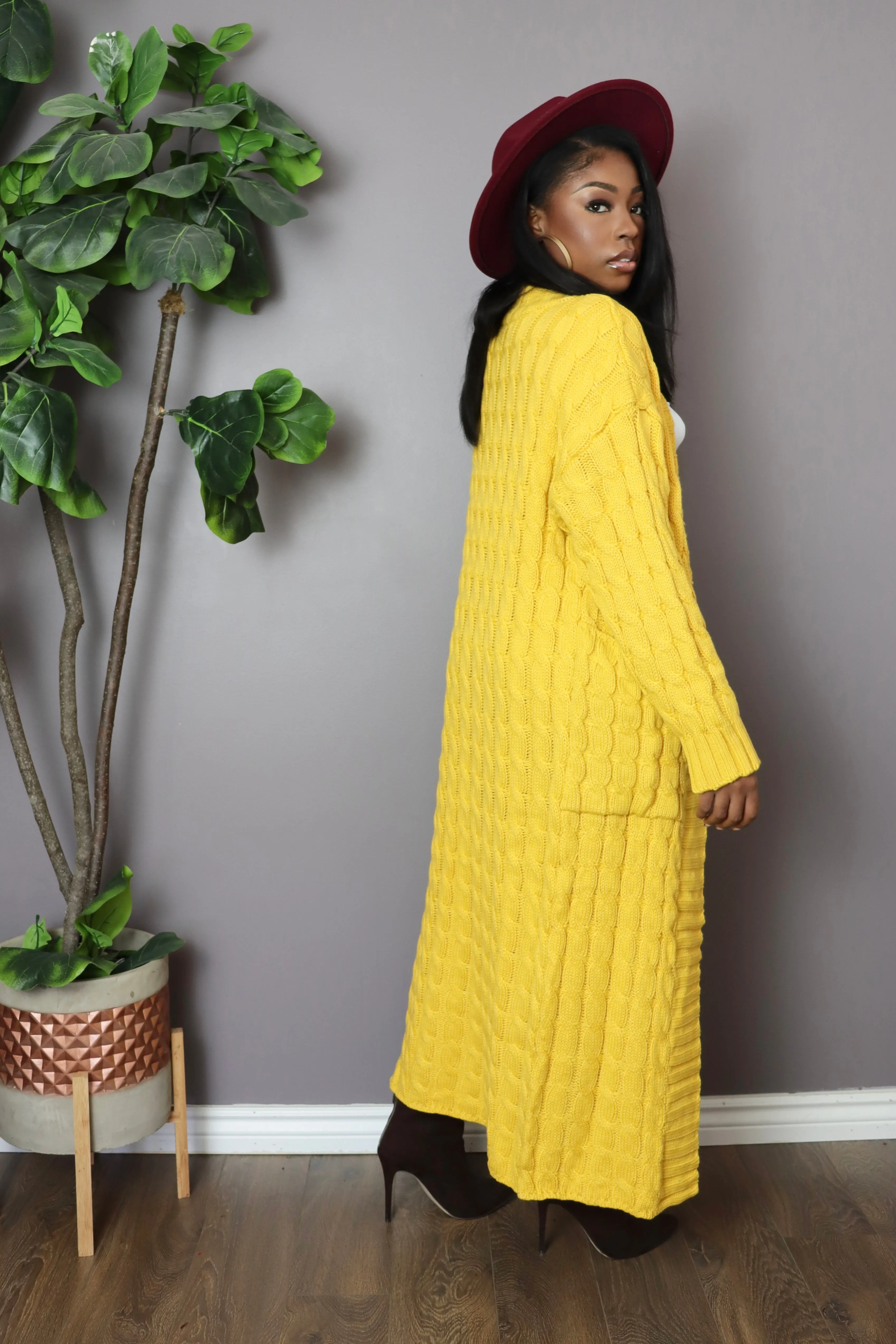 KEEP ME WARM Cardigan (Yellow Mustard)