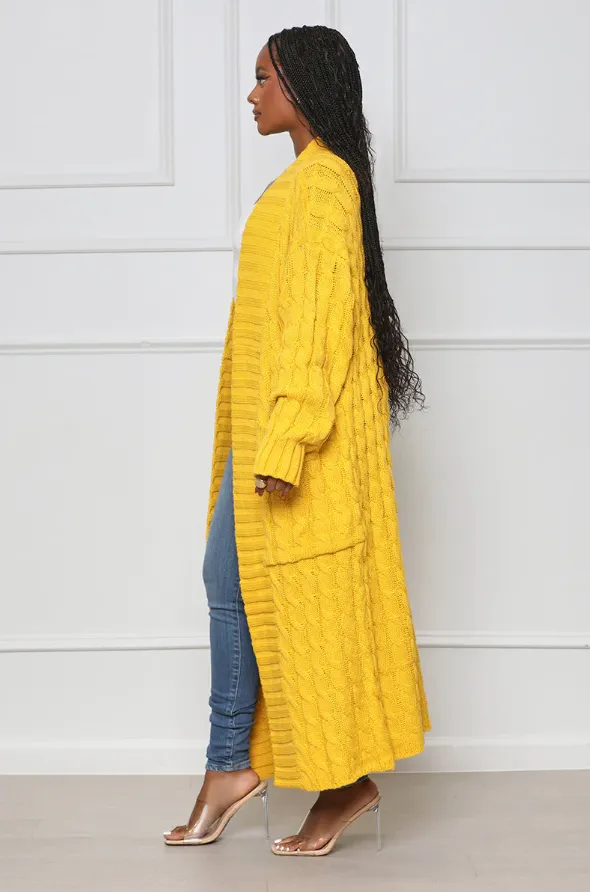 KEEP ME WARM Cardigan (Yellow Mustard)
