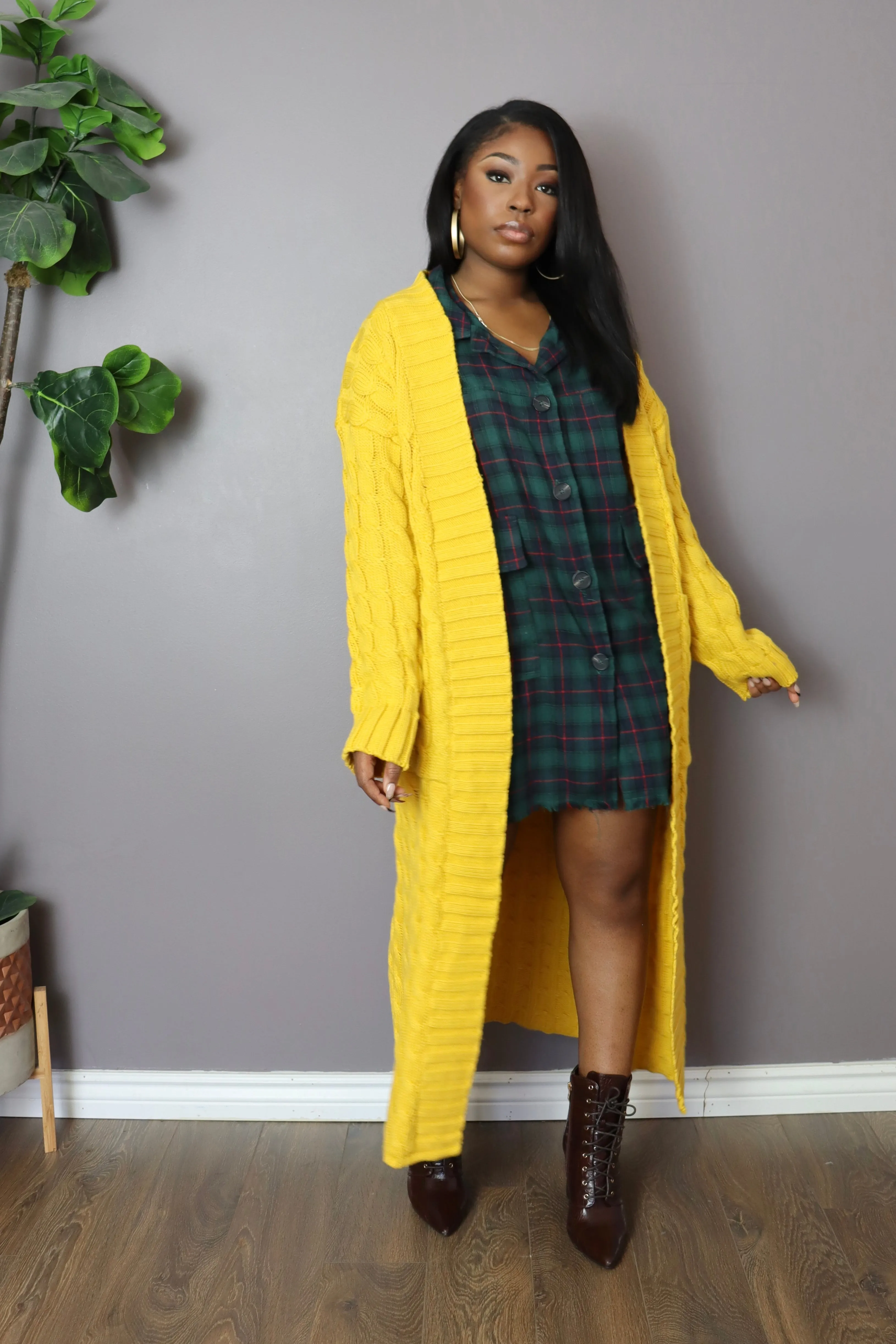 KEEP ME WARM Cardigan (Yellow Mustard)