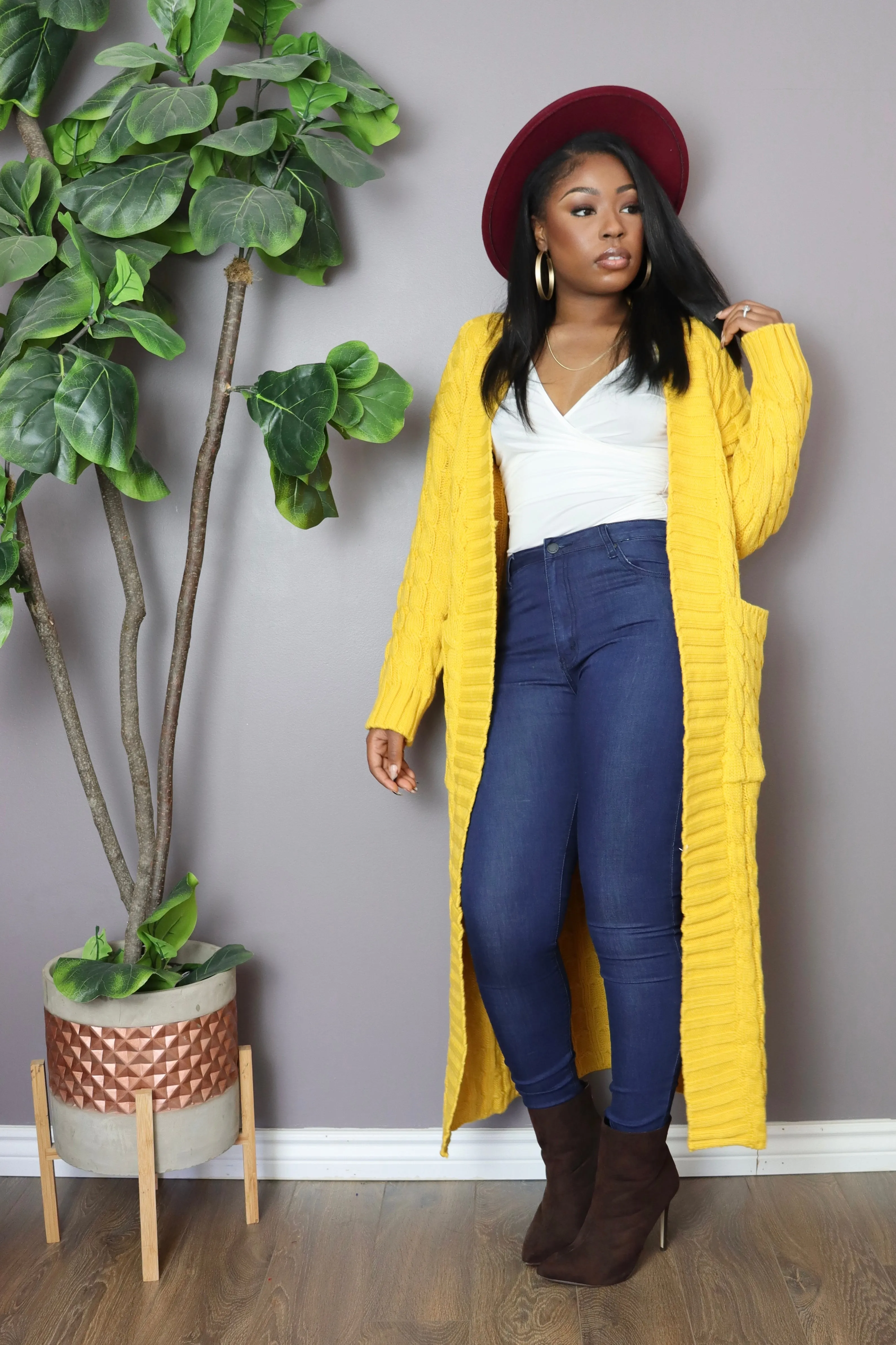 KEEP ME WARM Cardigan (Yellow Mustard)
