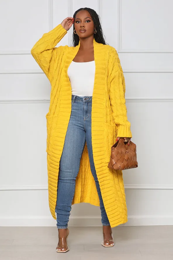 KEEP ME WARM Cardigan (Yellow Mustard)