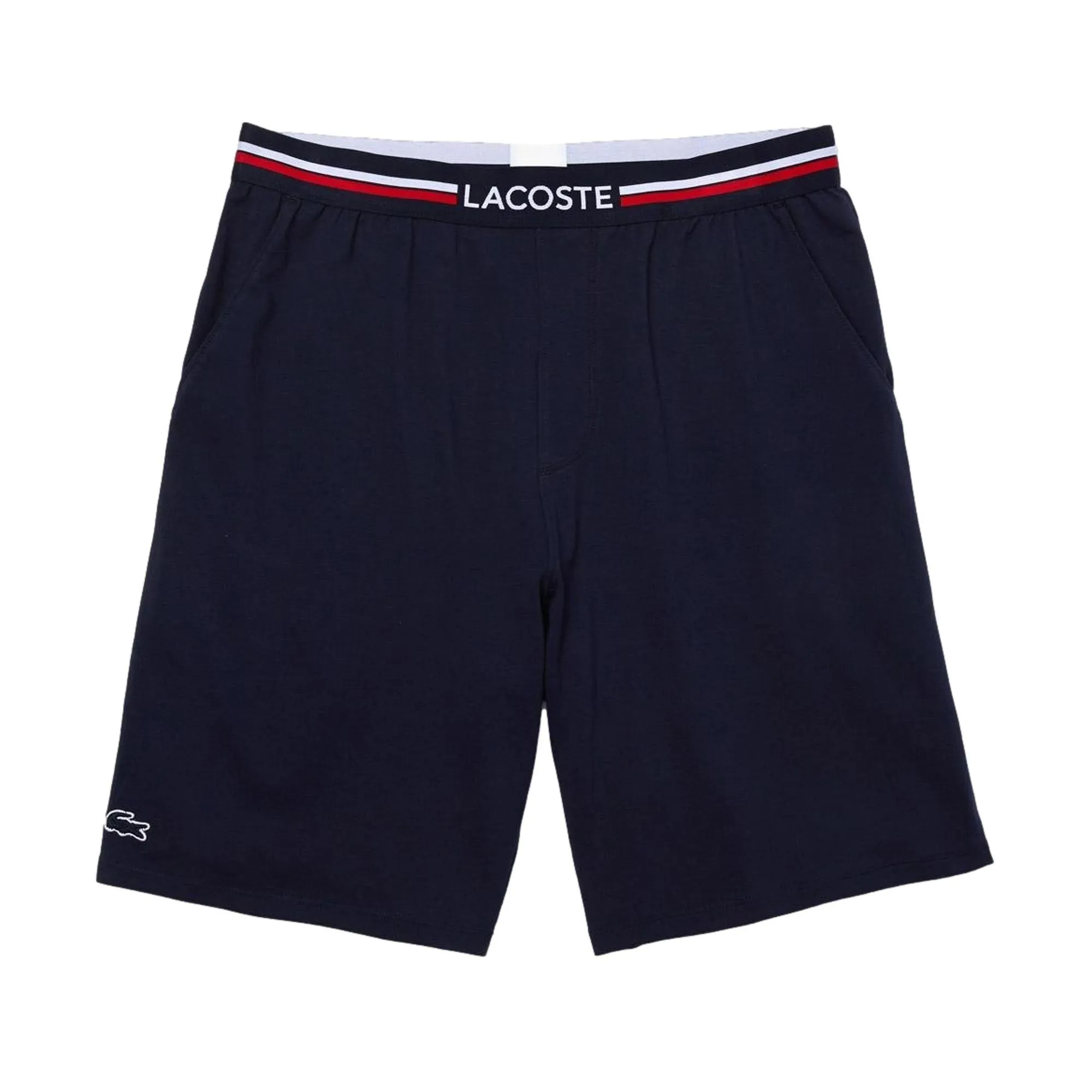 Lacoste Pyjama Shorts With Three Tone Waistband - Navy
