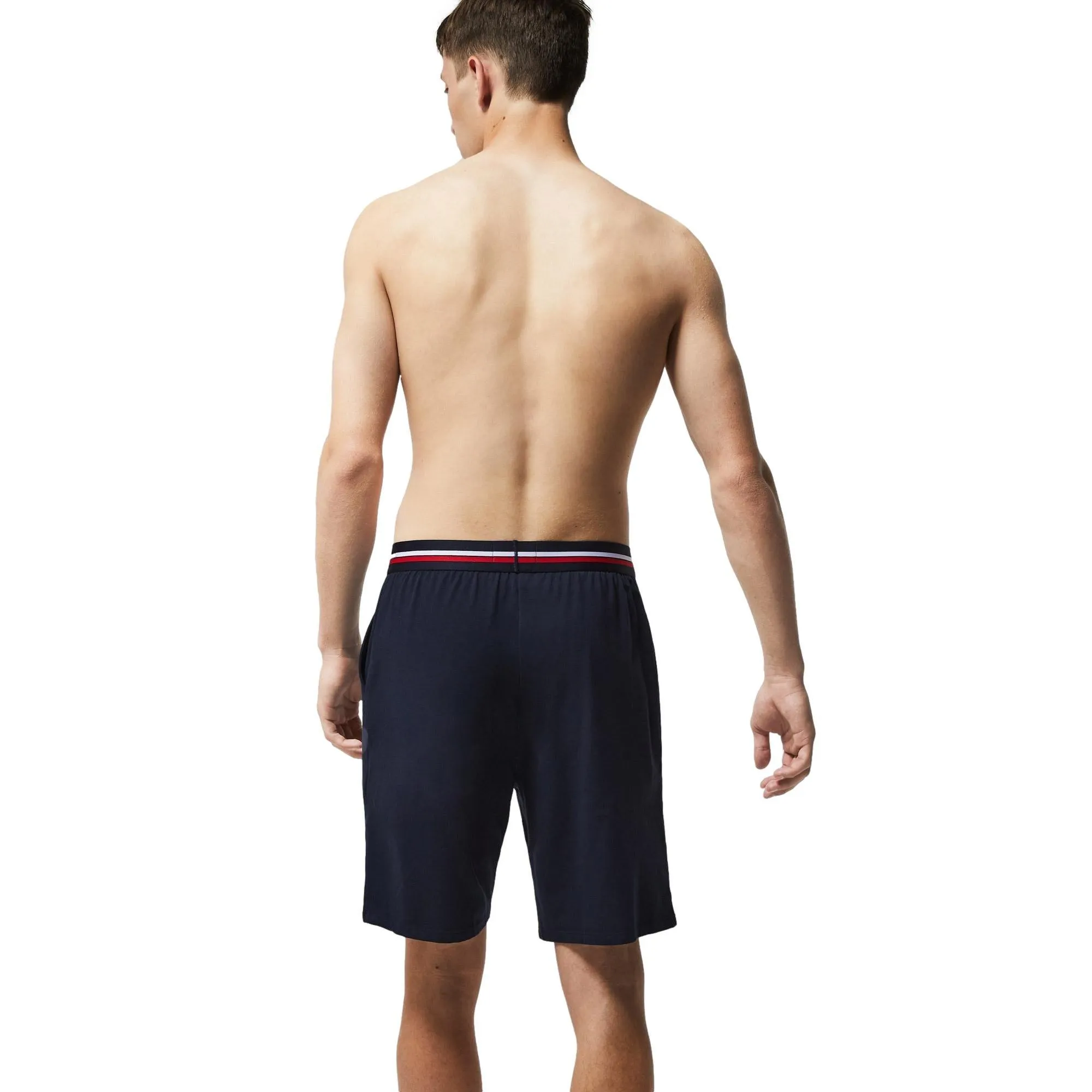 Lacoste Pyjama Shorts With Three Tone Waistband - Navy