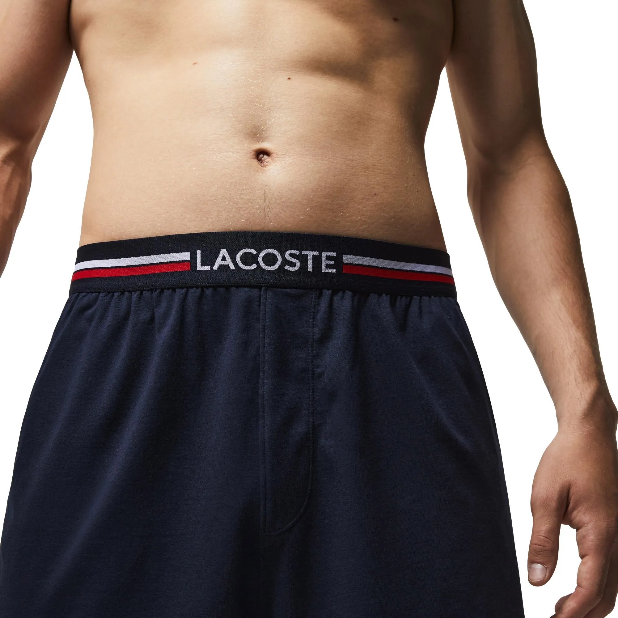Lacoste Pyjama Shorts With Three Tone Waistband - Navy