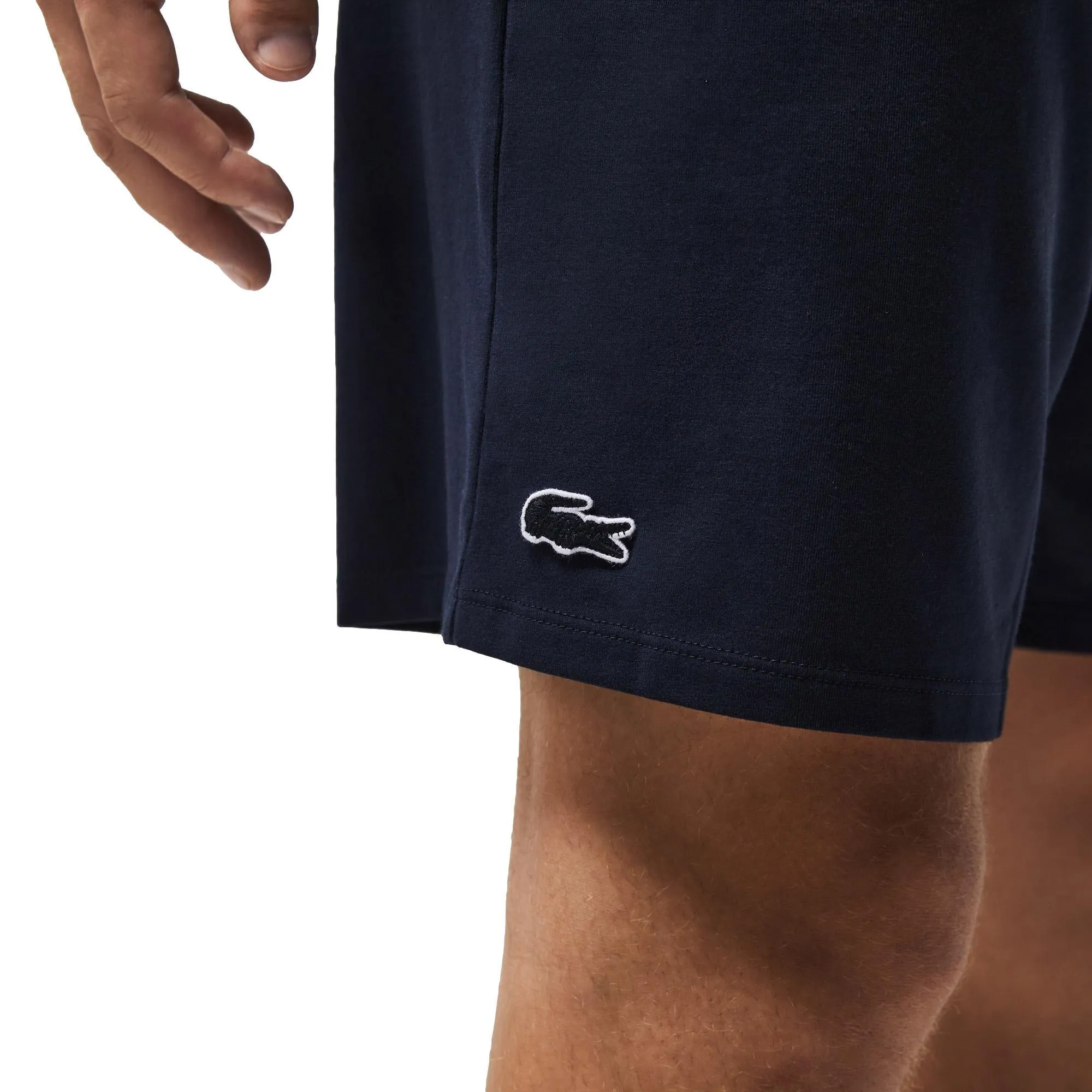 Lacoste Pyjama Shorts With Three Tone Waistband - Navy