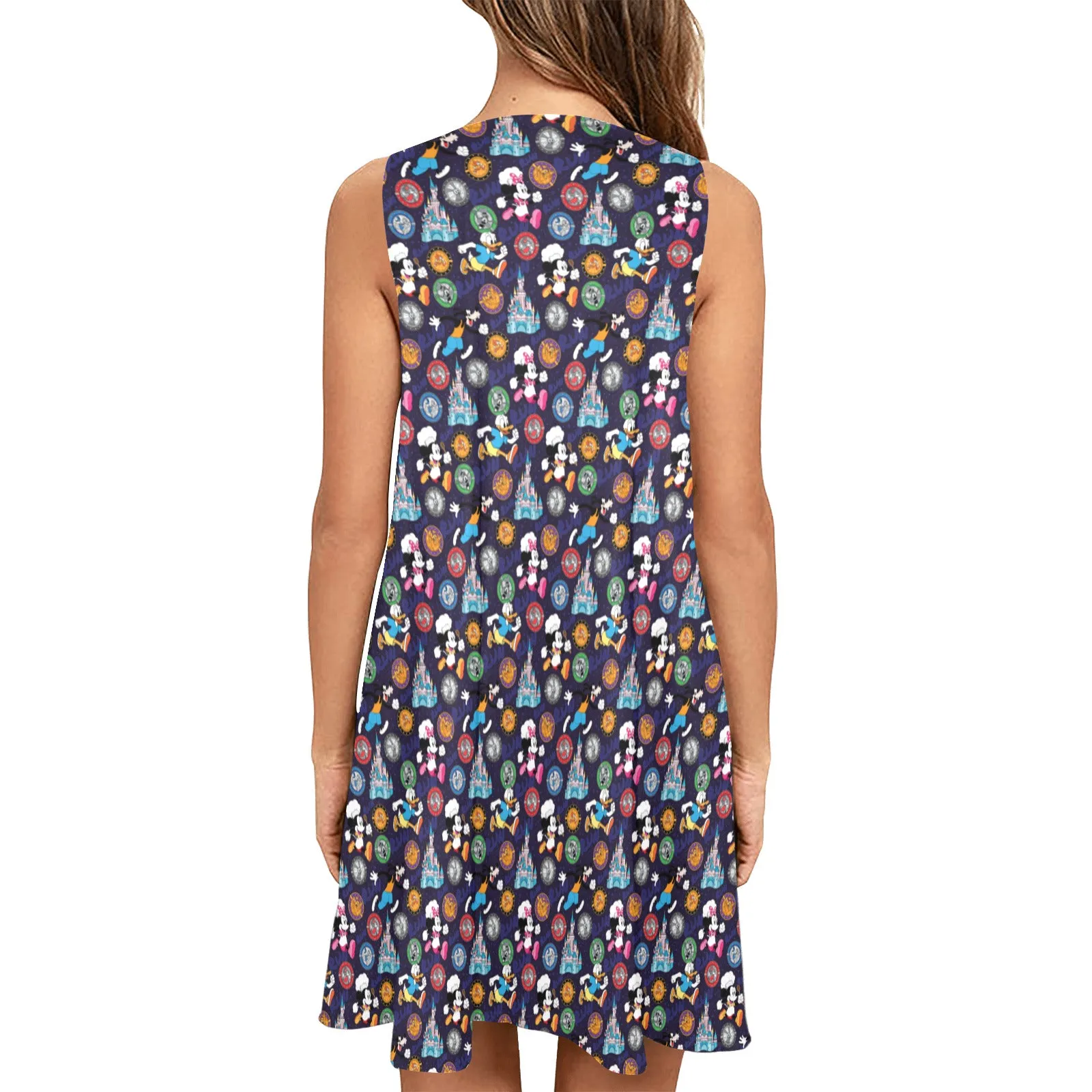 Mickey Wine And Dine Race Sleeveless A-Line Pocket Dress