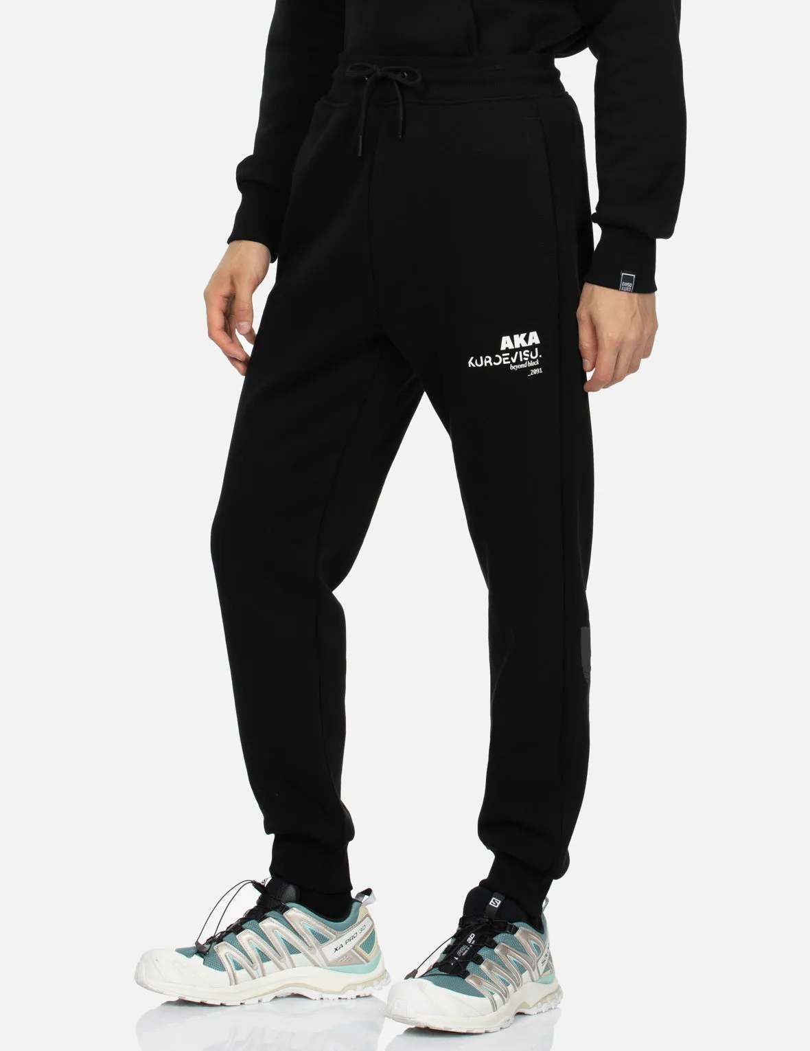 Multiple Branding Elements Print Slim Fit Sweatpants