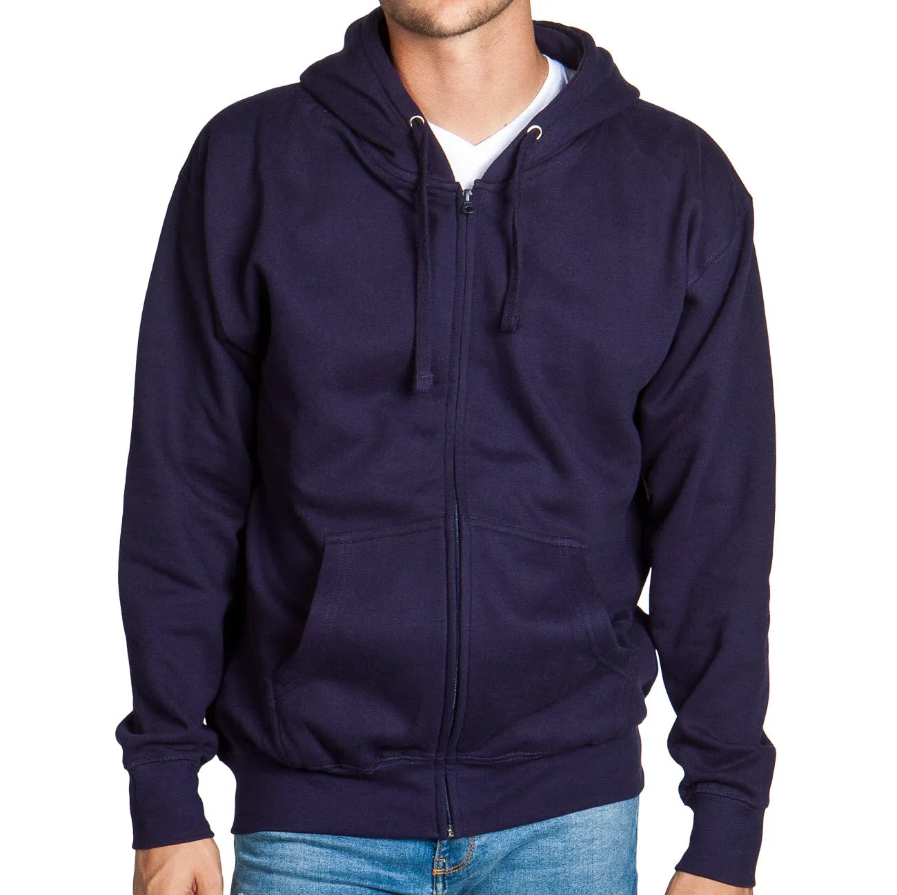 Navy Zip Up Hoodie Sweatshirt