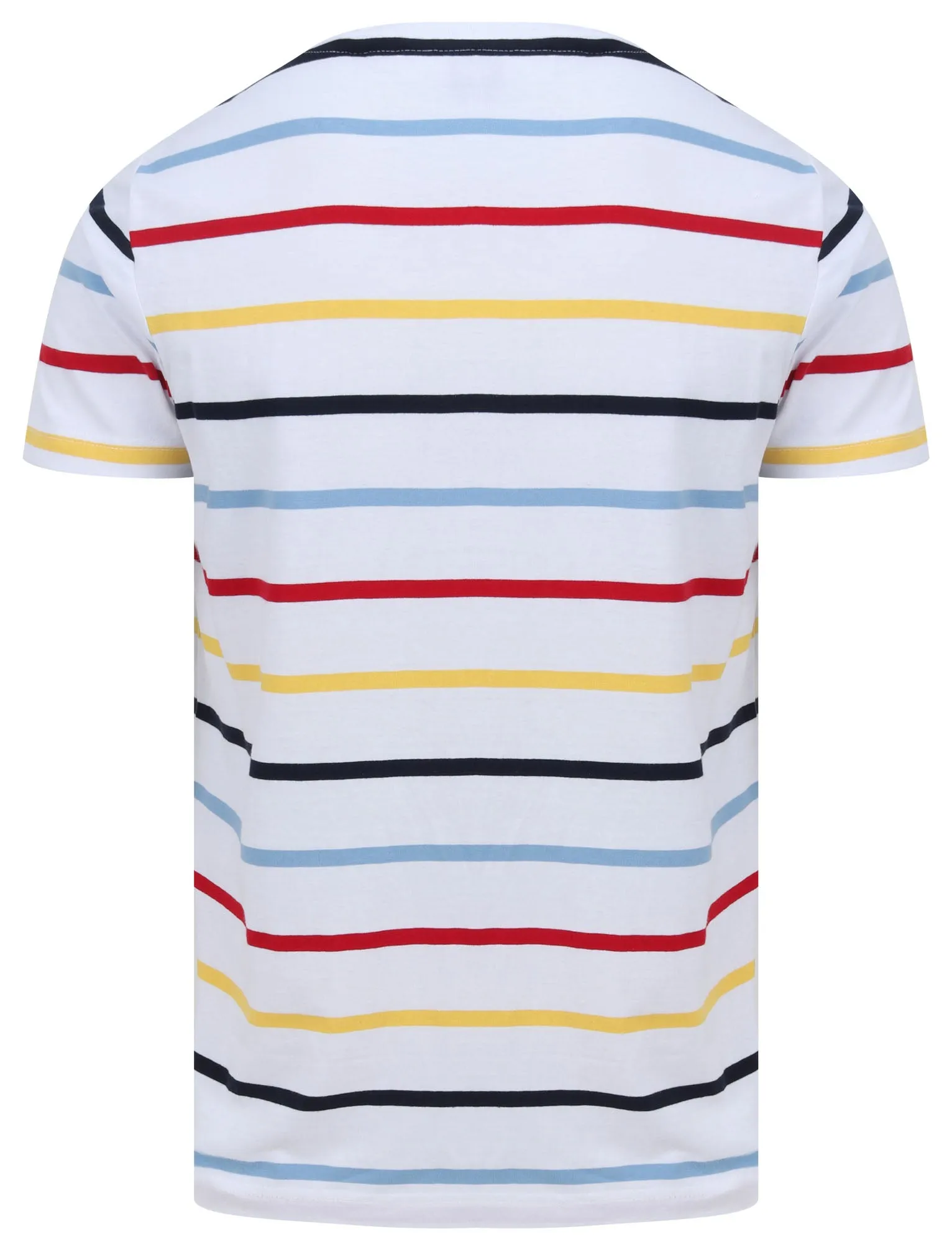 Orchardson Multi-colour Stripe Cotton Jersey T-Shirt In Bright White - Le Shark