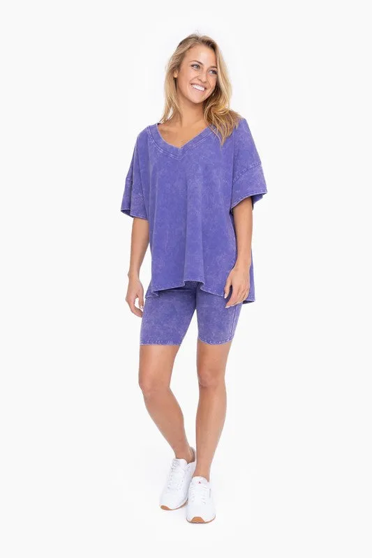 Orient Blue Cotton Blend Shirt and Shorts Set