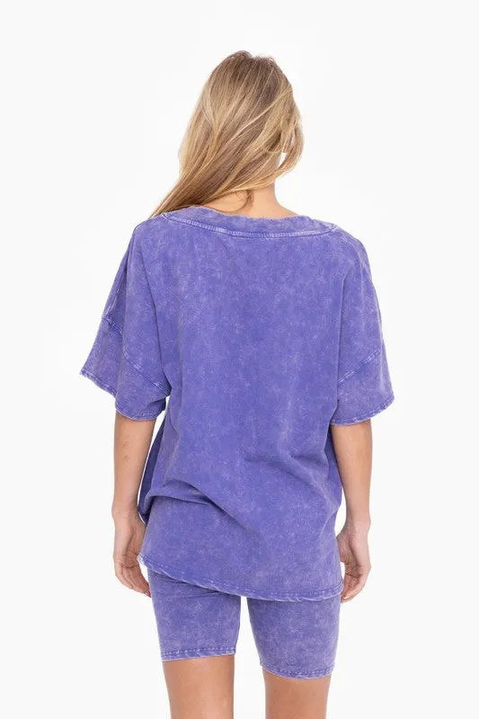Orient Blue Cotton Blend Shirt and Shorts Set