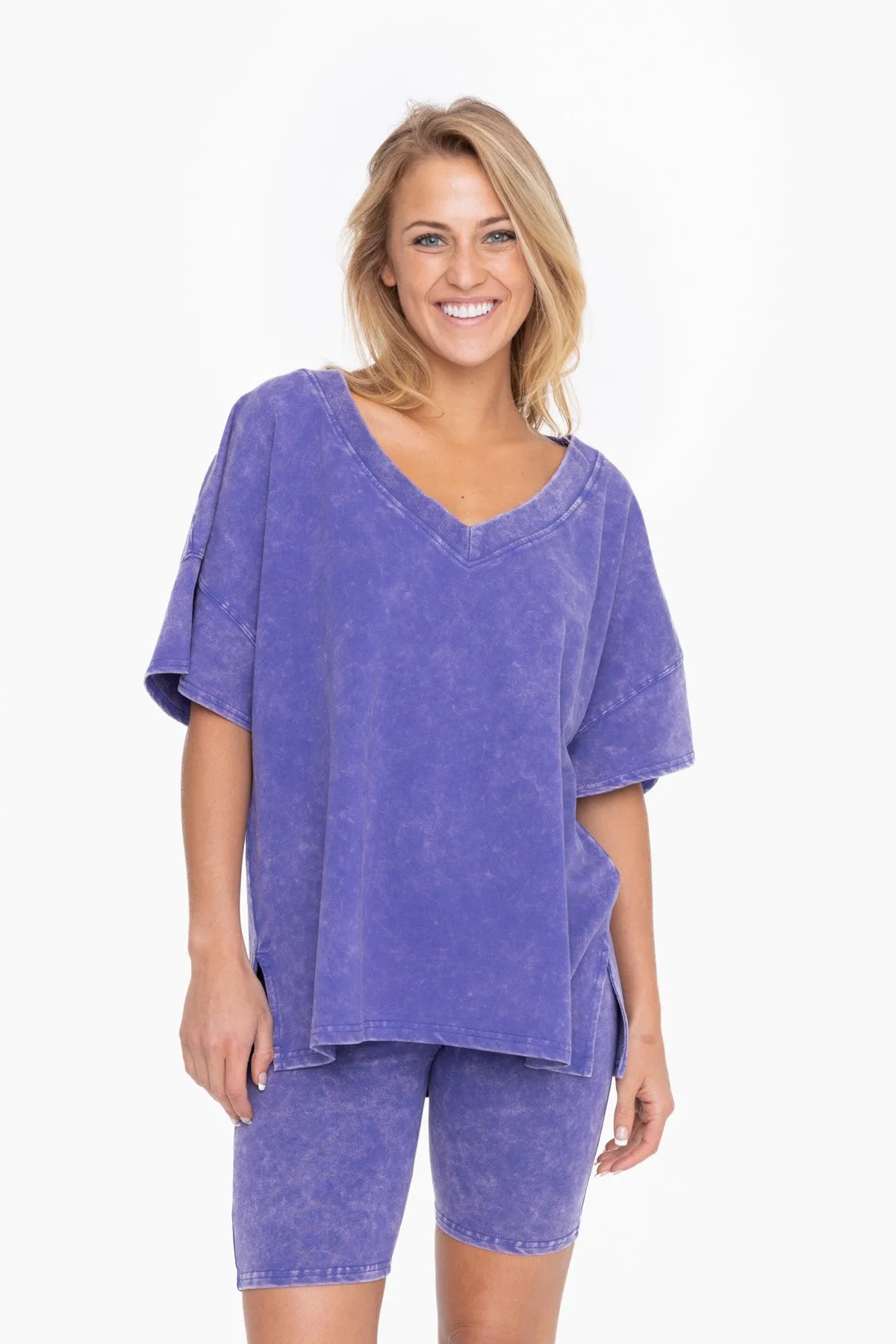 Orient Blue Cotton Blend Shirt and Shorts Set