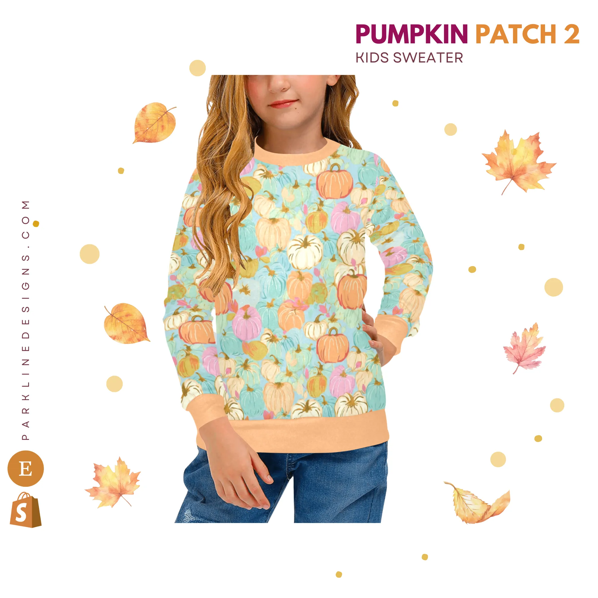 Pumpkin Patch 2 Crew Neck Sweatshirt | All Over Print | Cozy Fall & Winter Wardrobe Essential