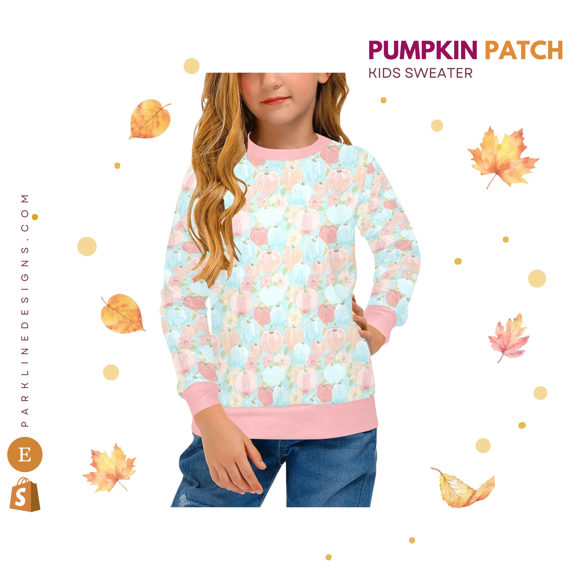 Pumpkin Patch 2 Crew Neck Sweatshirt | All Over Print | Cozy Fall & Winter Wardrobe Essential