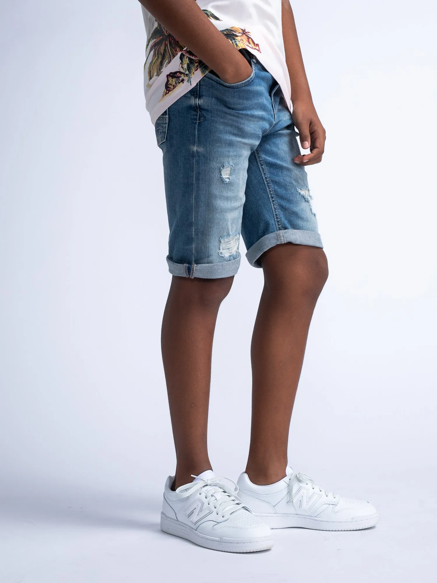Ripped & Repaired Denim Shorts Jolla Cove