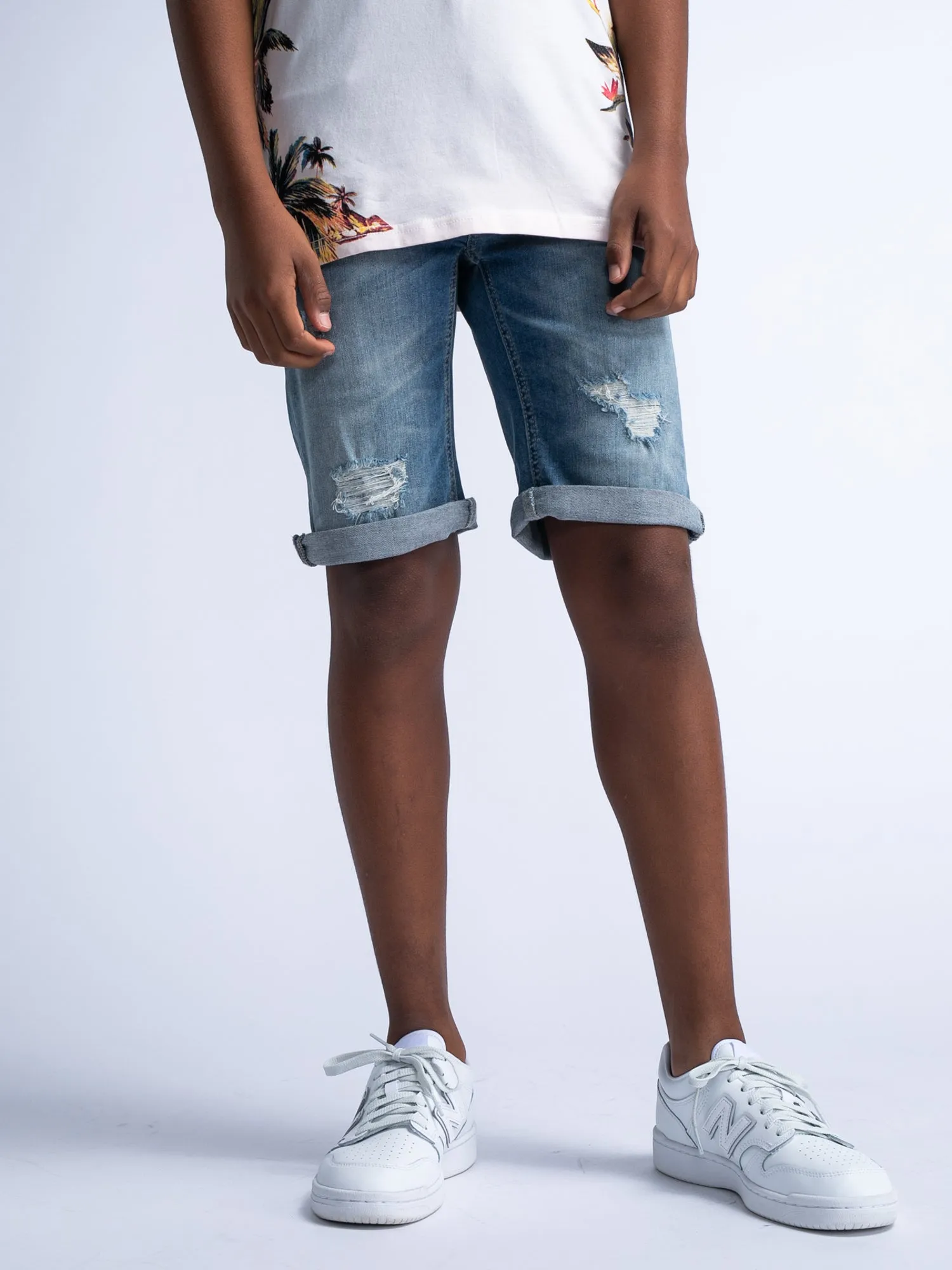 Ripped & Repaired Denim Shorts Jolla Cove