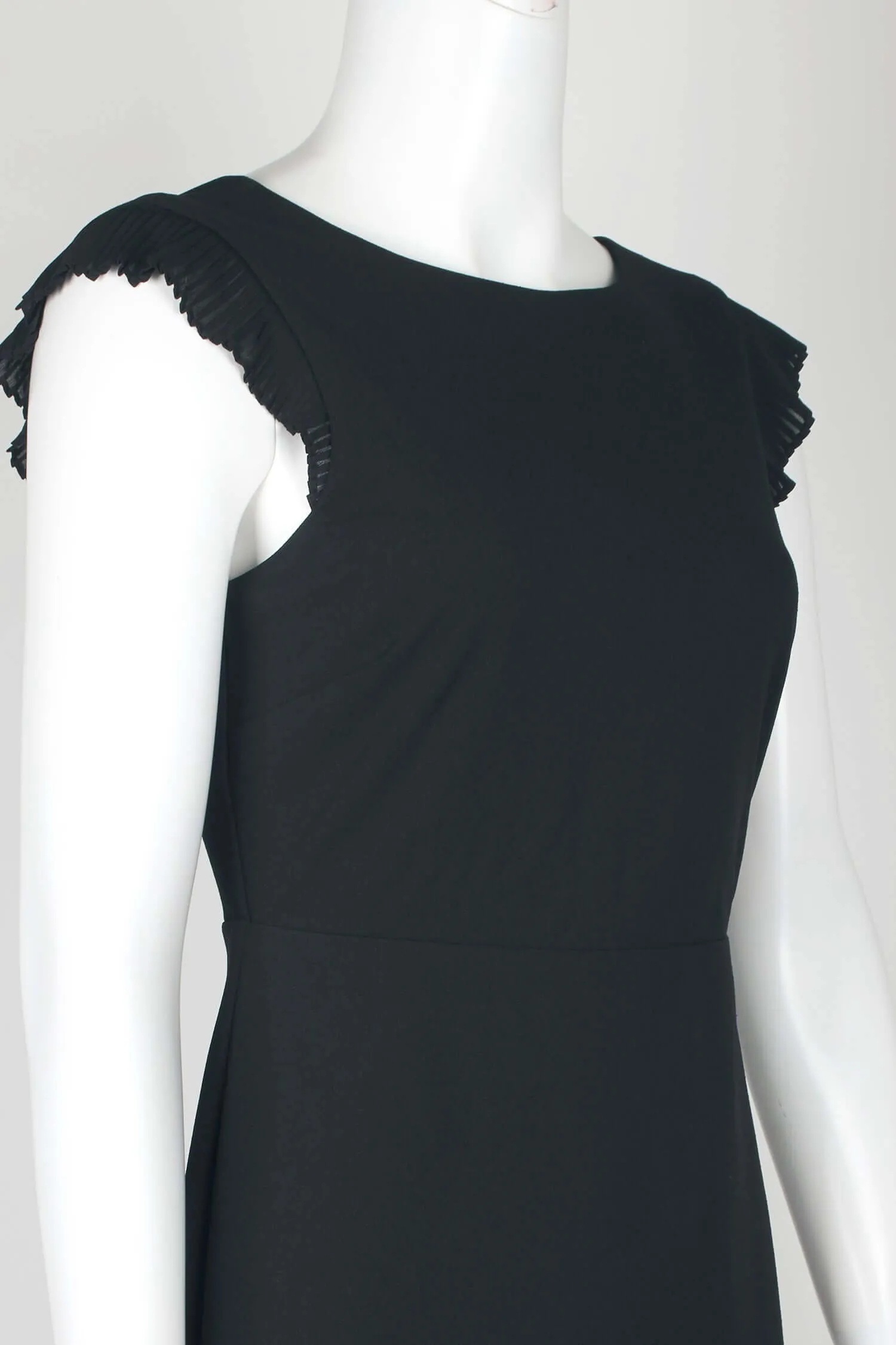 Sam Edelman Crew Neck Sleeveless Solid Zipper Back Scuba Dress