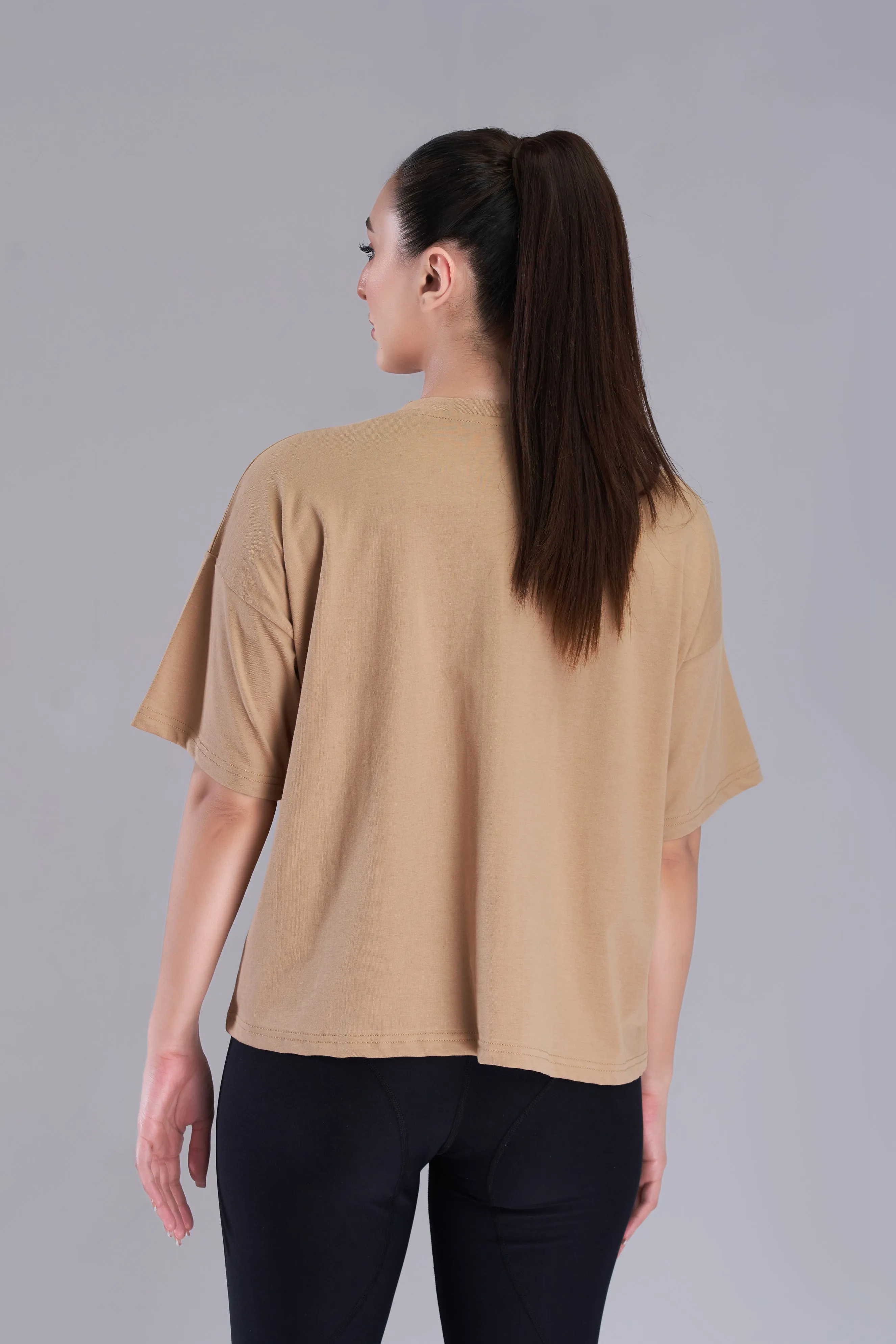 Sand Varsity Oversized T-Shirt