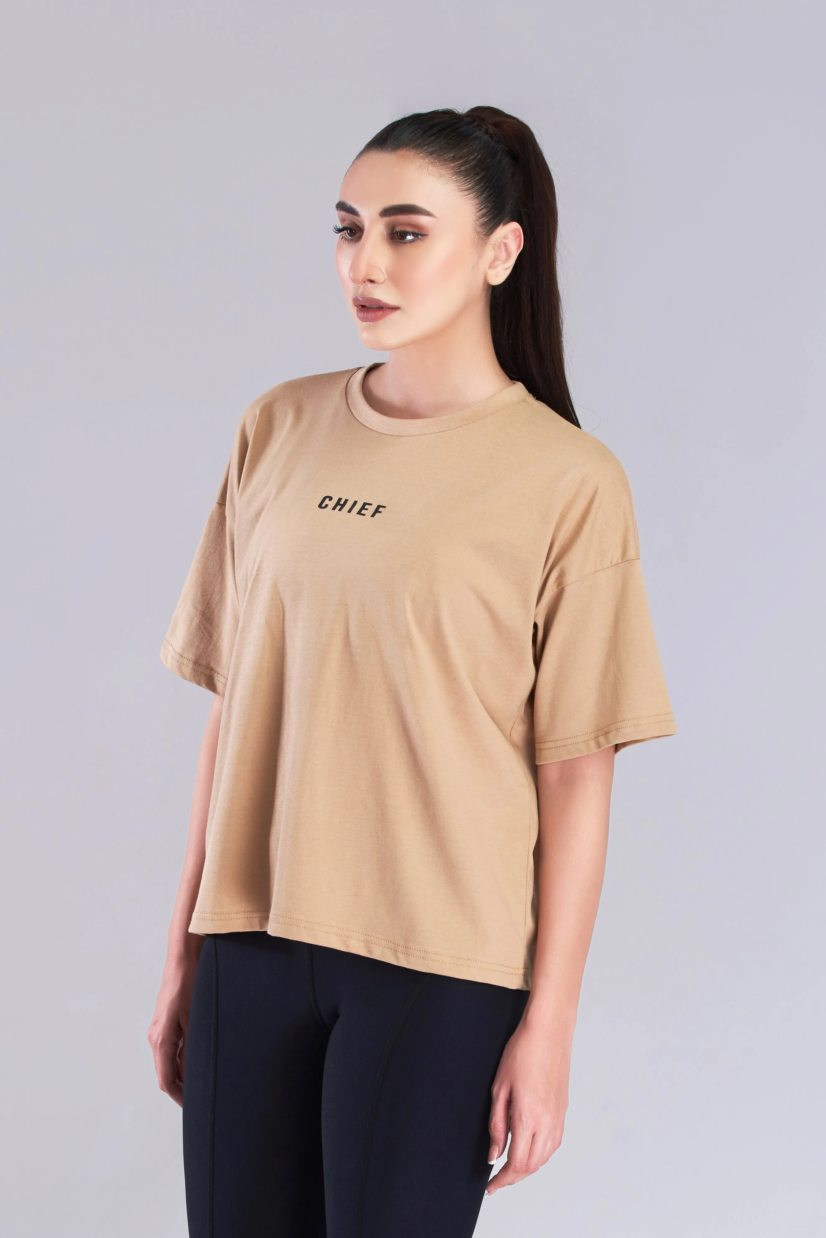 Sand Varsity Oversized T-Shirt