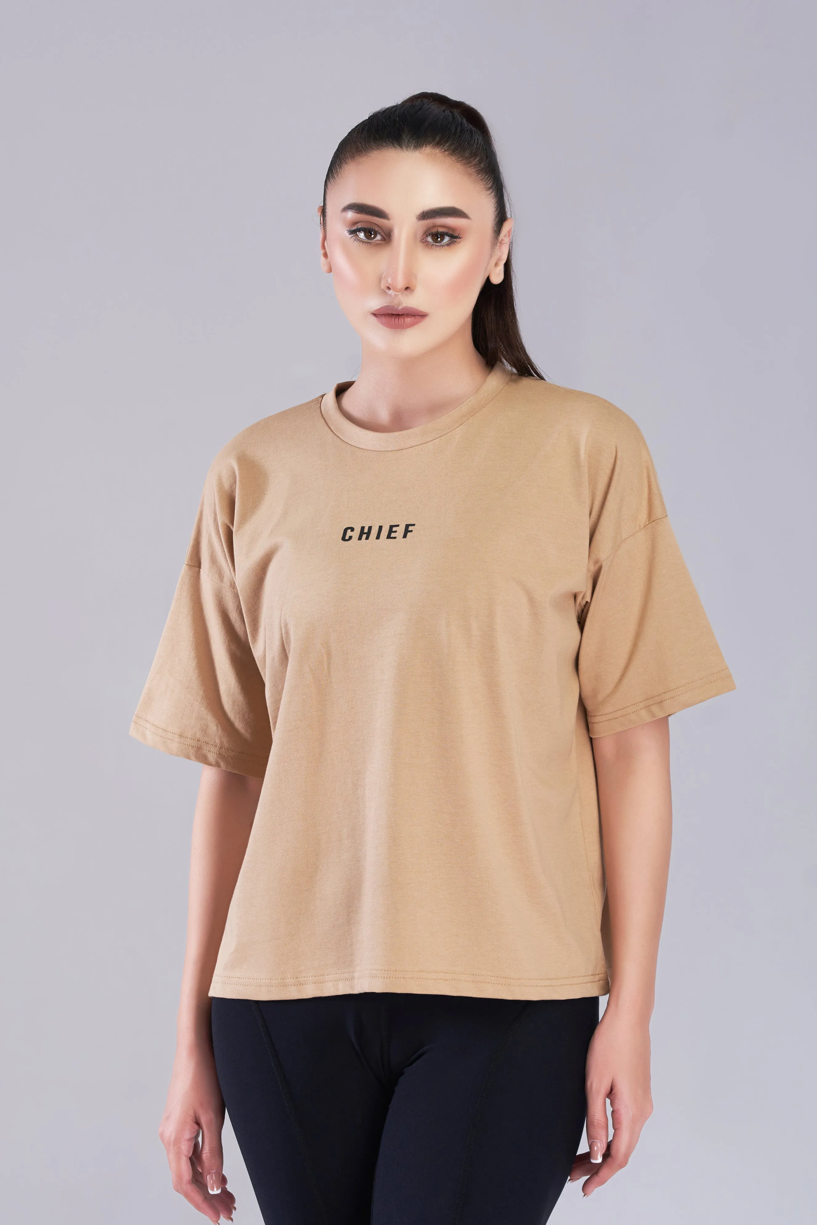 Sand Varsity Oversized T-Shirt