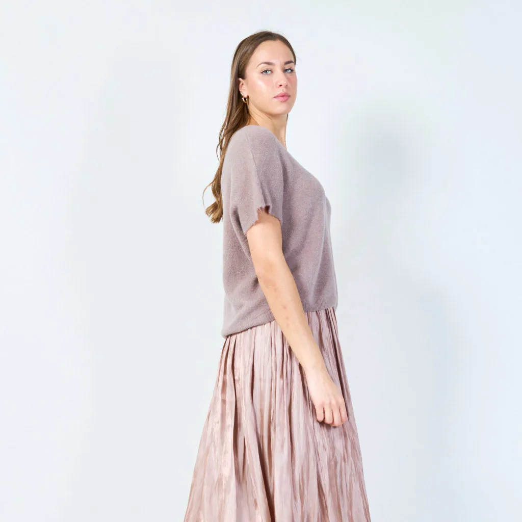 V-neck loose-fit knit top wholesale