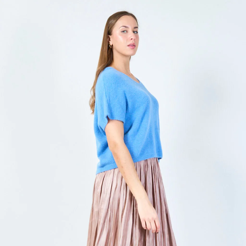V-neck loose-fit knit top wholesale