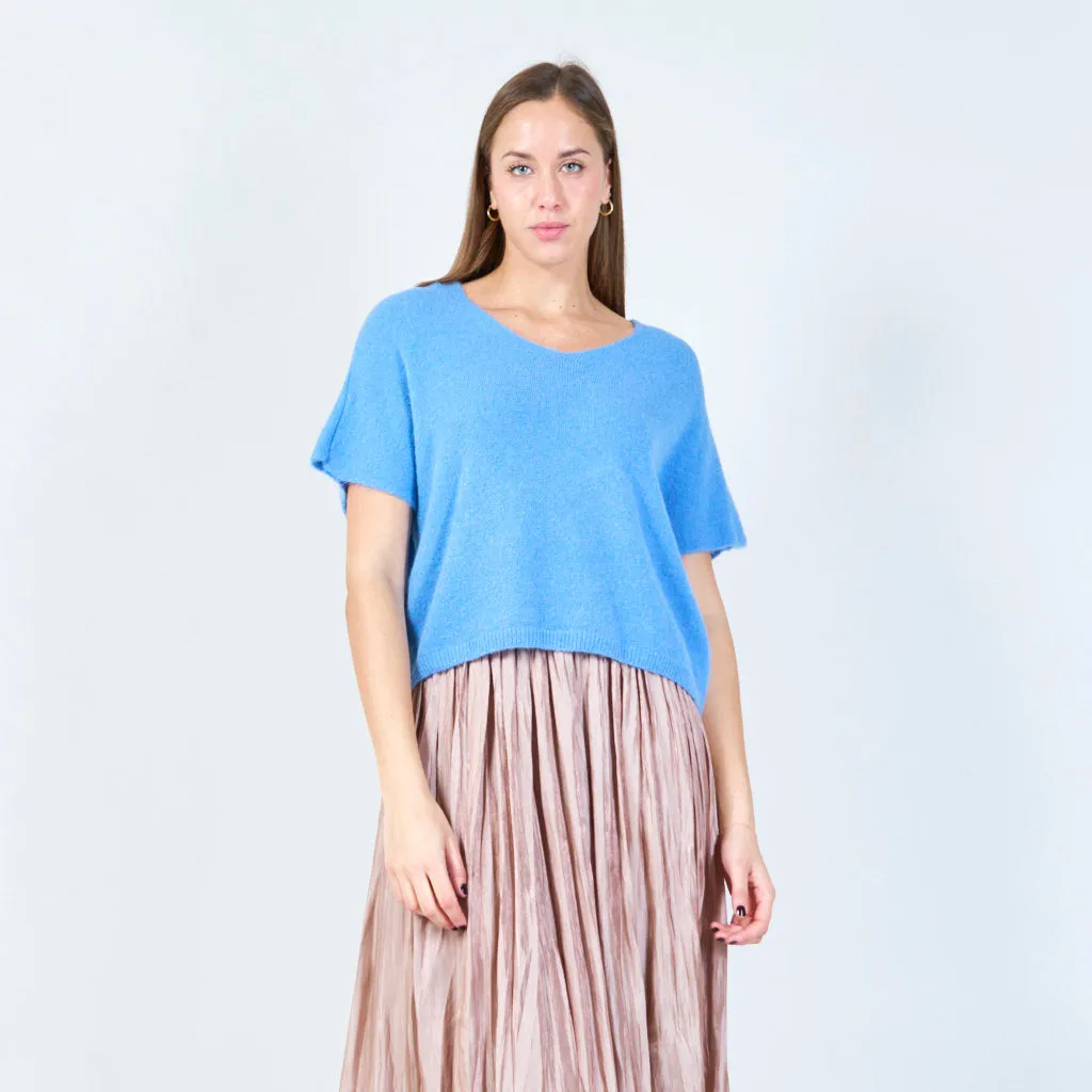 V-neck loose-fit knit top wholesale