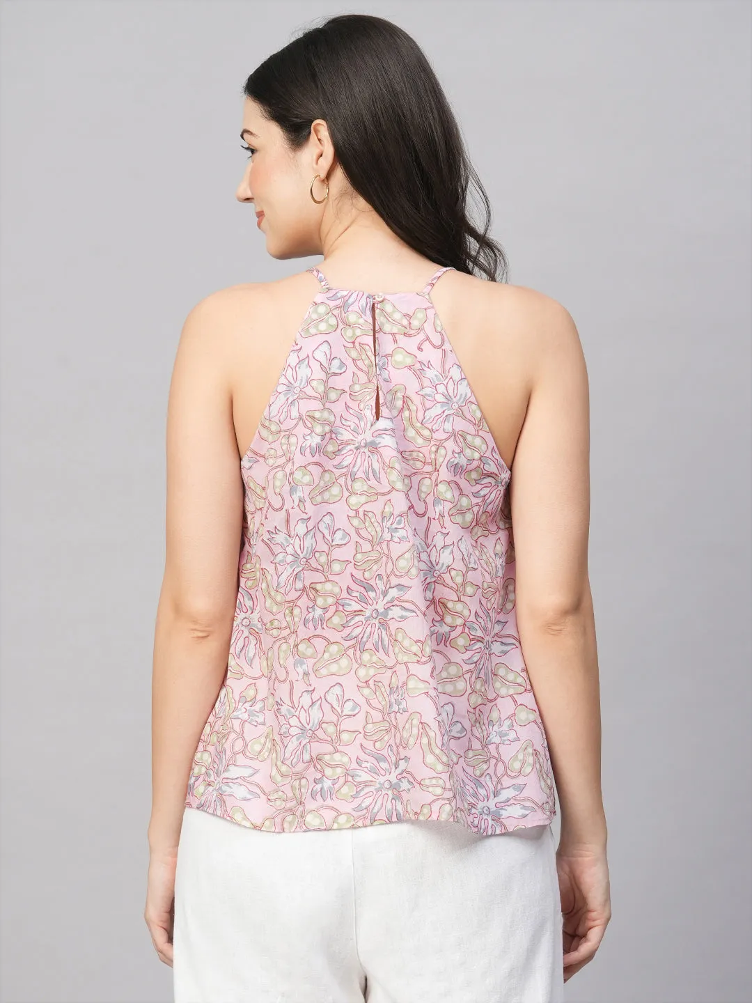 Women's Pink Cotton Regular Fit Blouse